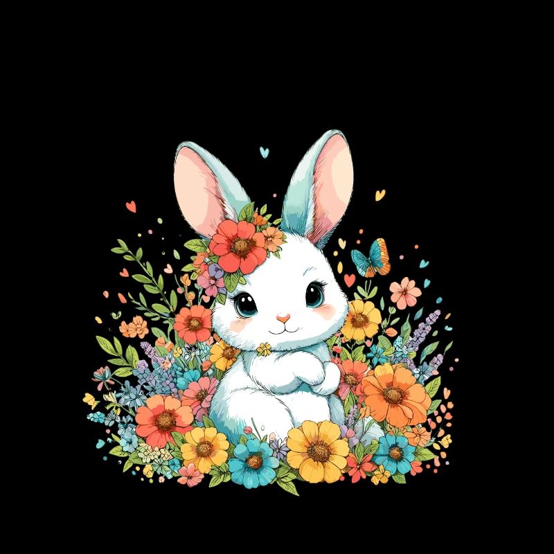 Bunny Bunny Mom Easter Easter Bunny Flowers Cute