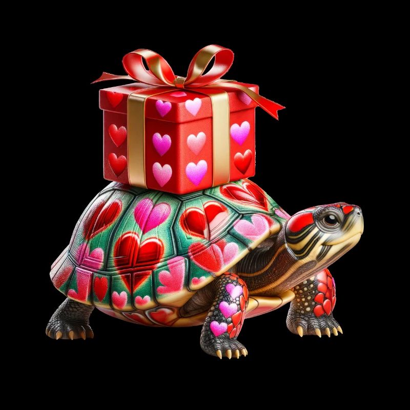 Turtle Shell Hearts Valentine's Day Slow and Sure