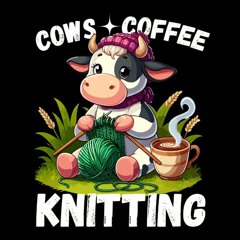 Knitting Cow Handmade Coffee Wool Knitting Needle
