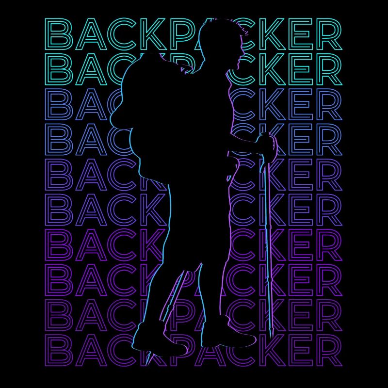 Backpacker Backpacking Hiking Camping Retro