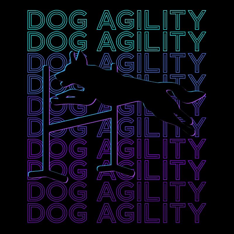 Dog Agility Dog Trainer Retro
