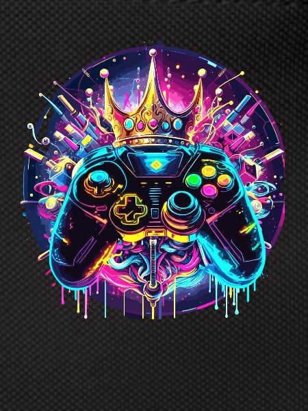 Synthwave Gamer Controller mit Krone