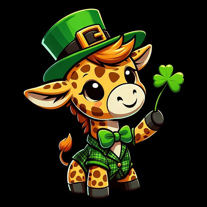 Dessin animé de la girafe de la Saint-Patrick