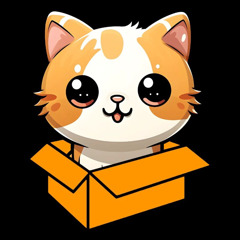Cat In Box Retro Cute Cat Lover Funny