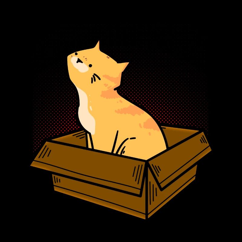 Cat In Box Retro Cute Cat Lover Funny