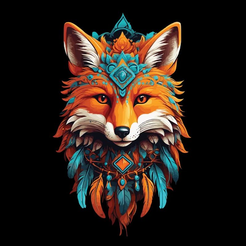 Fuchs Spirituelles Mandala Tier Traumfänger Design