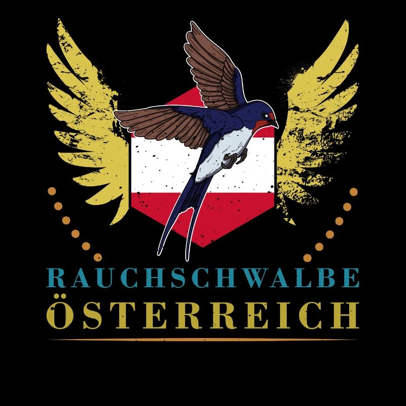 Hirondelle rustique Autriche drapeau oiseau