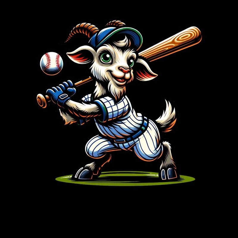 Conception de joueur de lanceur de baseball chèvre