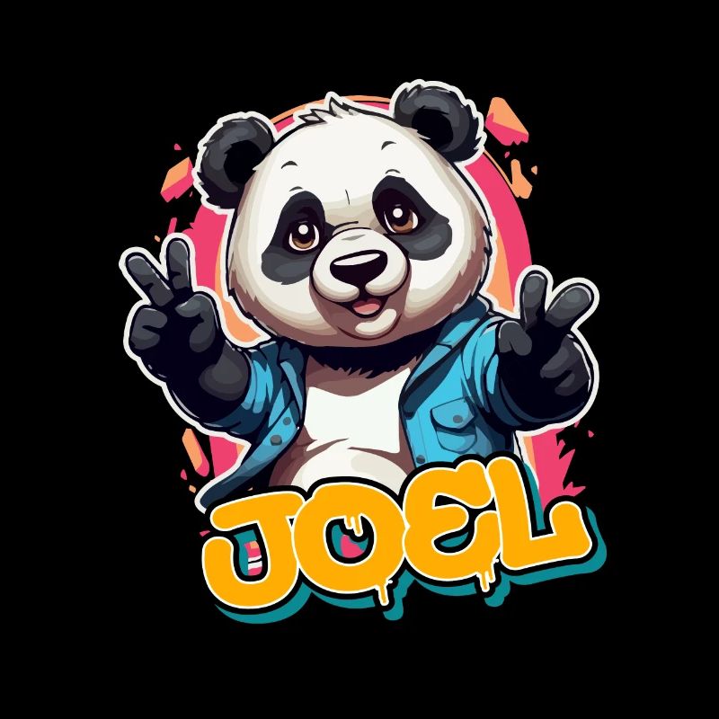 JOEL - Handsome Boy Name with Cool Panda