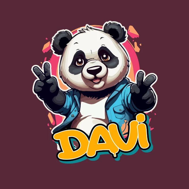 DAVI - Beau nom de garçon avec Cool Panda