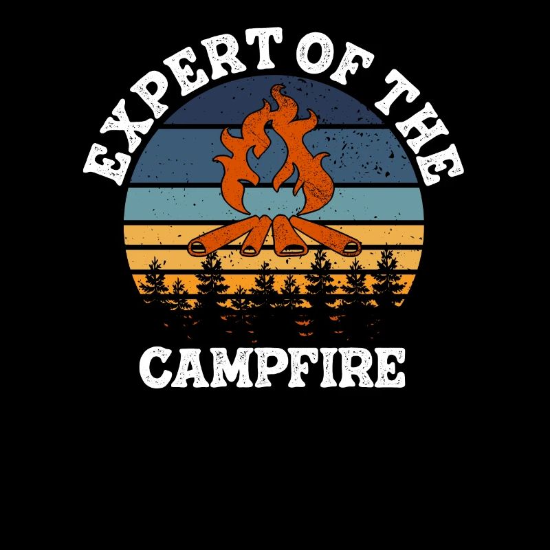 Experte für Camping-Experten am Lagerfeuer