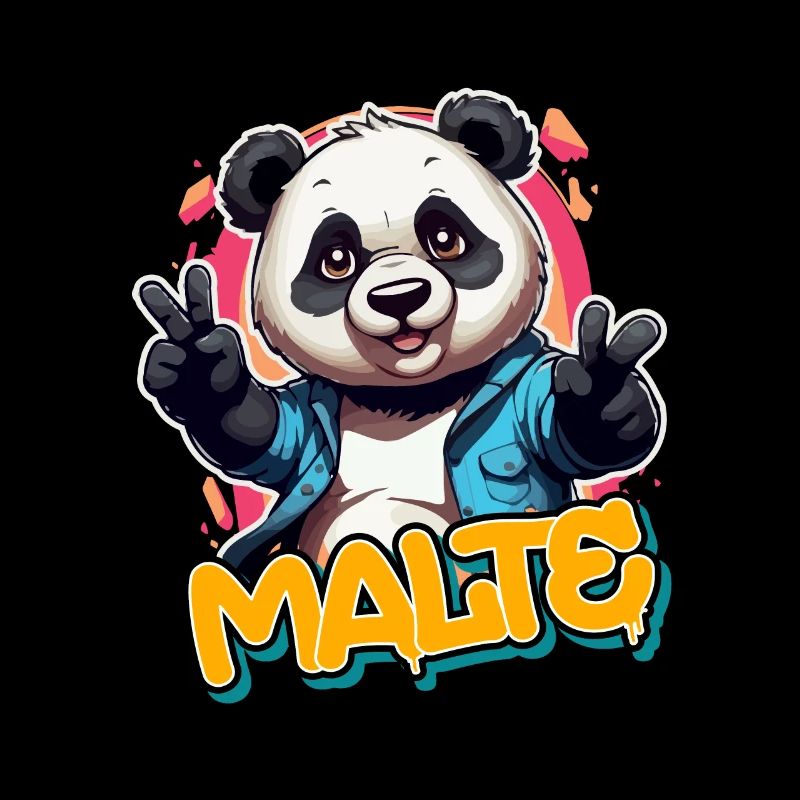 MALTE - Handsome boy name with cool panda