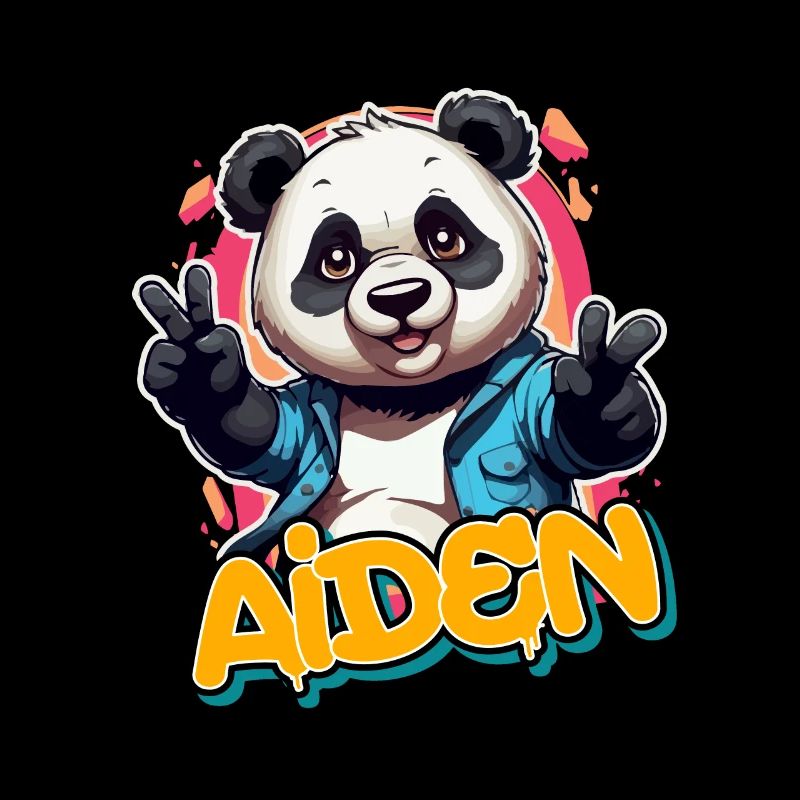 AIDEN - Beau nom de garçon avec Cool Panda