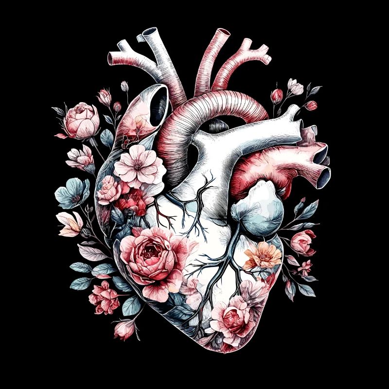 Florales anatomisches Herz