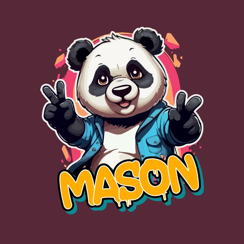 MASON - Beau nom de garçon avec panda cool