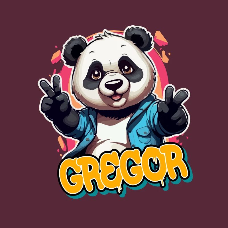 GREGOR - Beau nom de garçon avec Panda cool