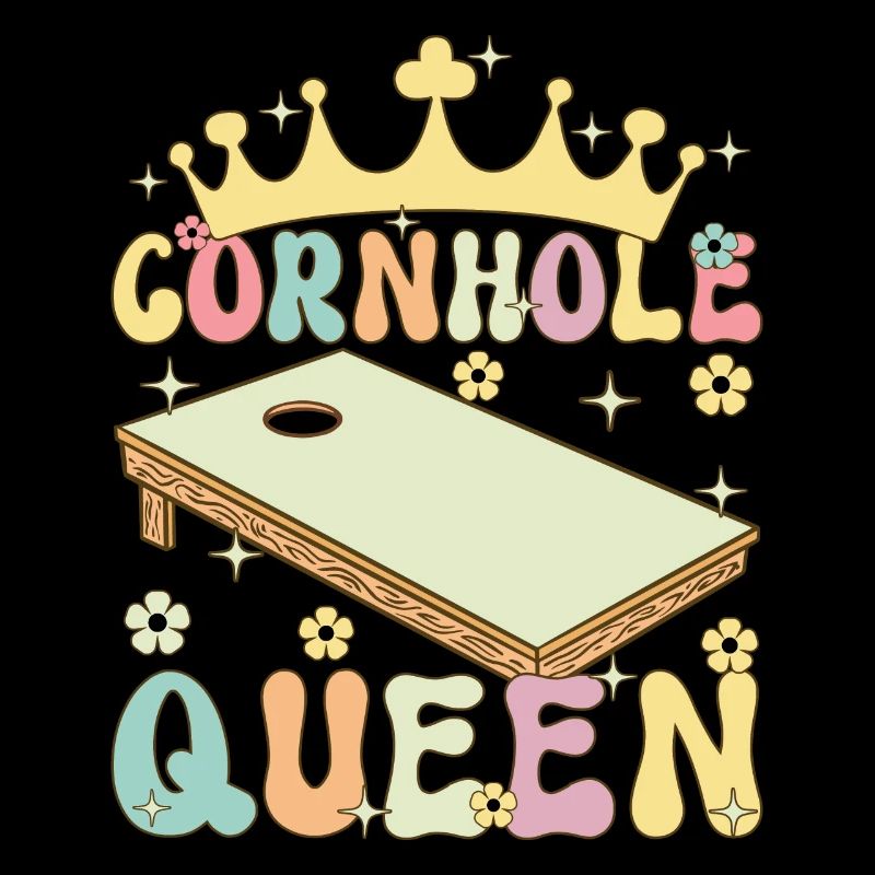 Cornhole Queen Groovy Cornhole Mom Corn Hole