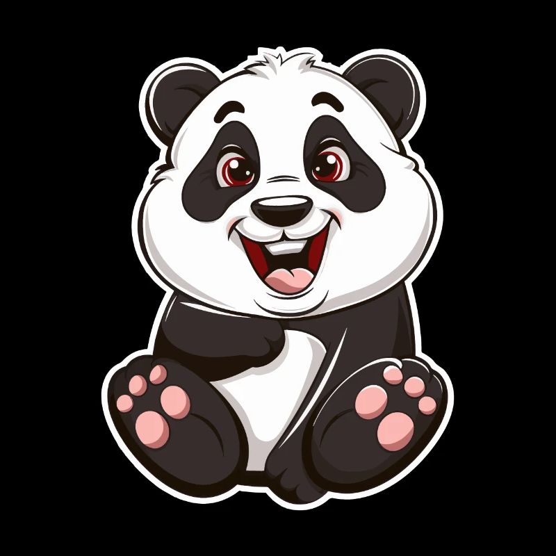 Exubérant Panda Buddy Sticker