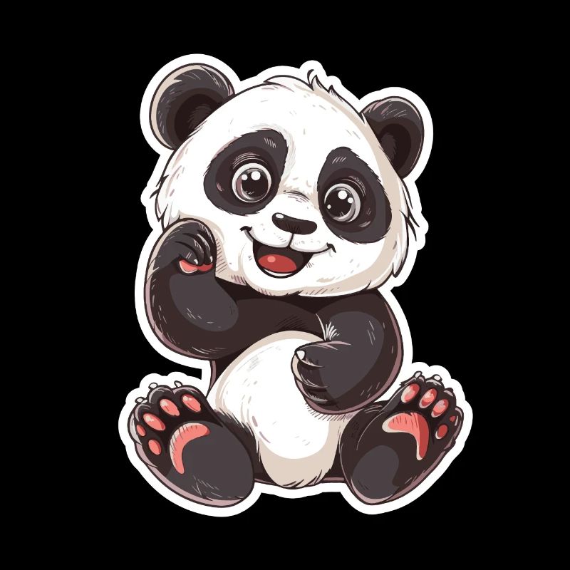 Exubérant Panda Buddy Sticker