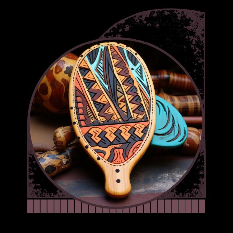 Tribal Patterns And Textures On Pickleball