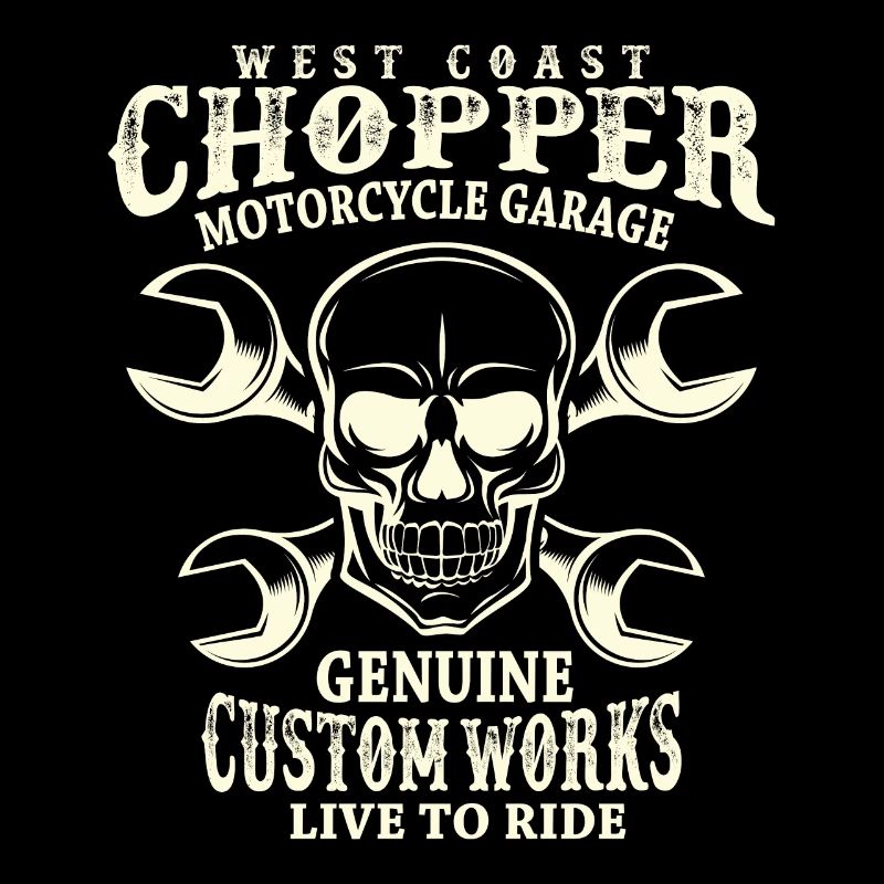 Crâne Biker Dire West Coast Chopper