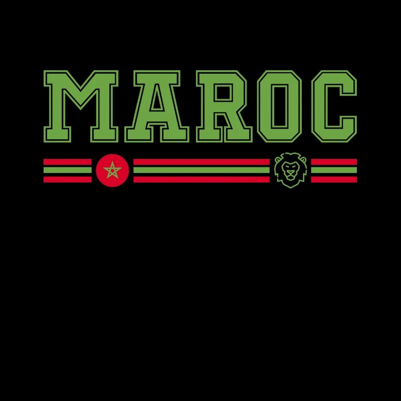 MAROC drapeau et emblème du Maroc. Supporters