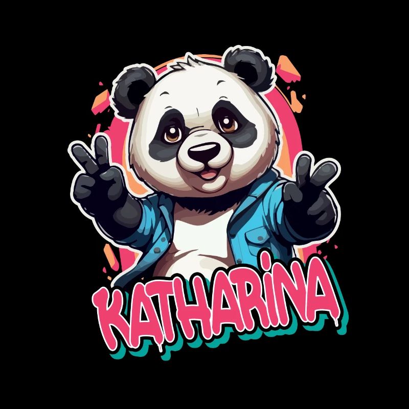 KATHARINA - Schöner Mädchen Name mit coolem Panda