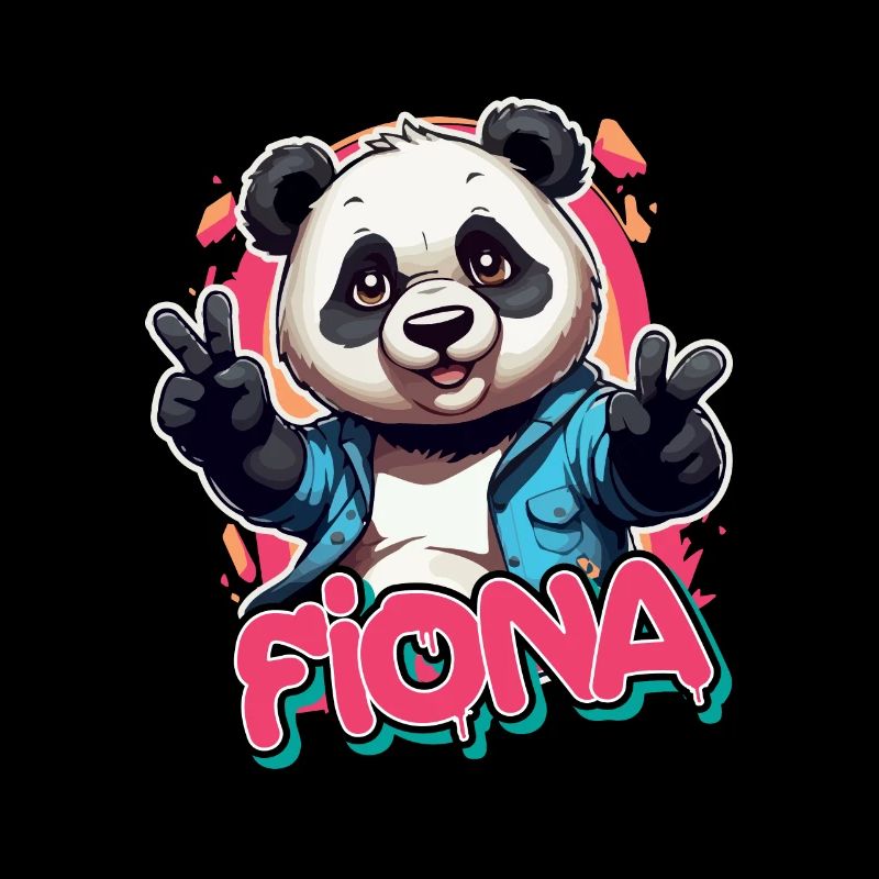 FIONA - Schöner Mädchen Name mit coolem Panda