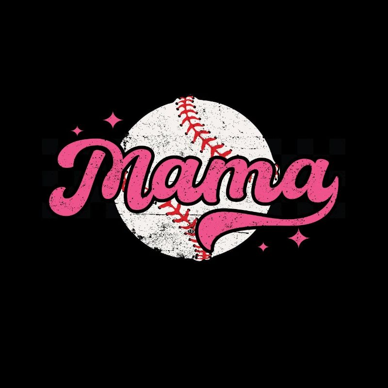 Karierter Baseball-Mama-Muttertag