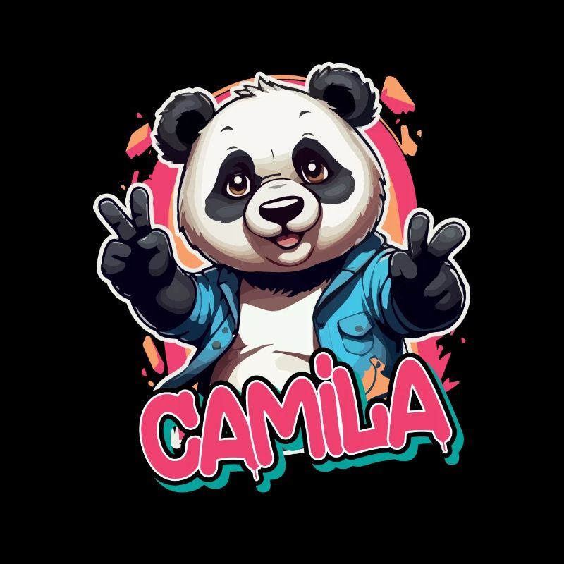 CAMILA - Schöner Mädchen Name mit coolem Panda
