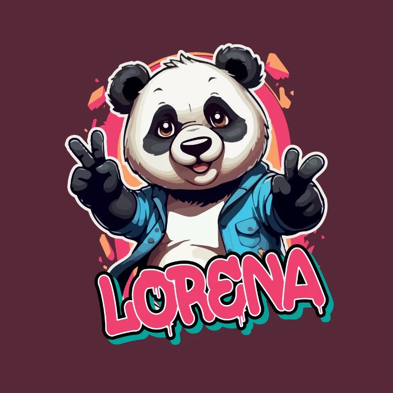 LORENA - Schöner Mädchen Name mit coolem Panda