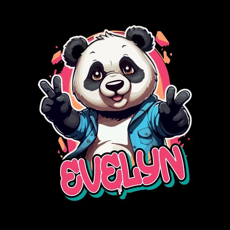 EVELYN - Schöner Mädchen Name mit coolem Panda