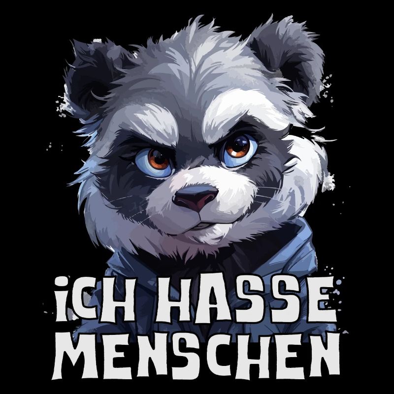 Funny panda bear with saying I hate people