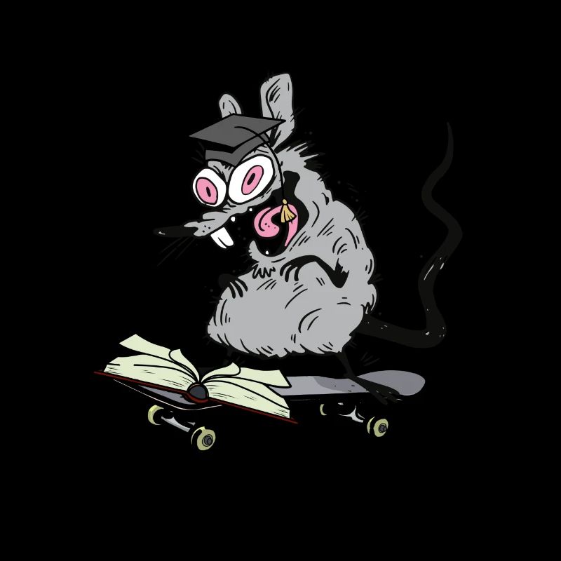 Learned Student Learning Rat Skater Teenager
