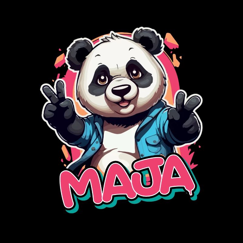 MAJA - Schöner Mädchen Name mit coolem Panda