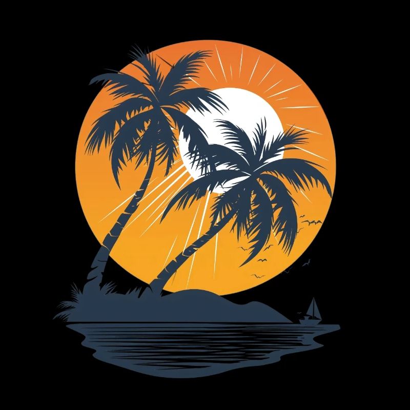 Sunny Palm Island Sunset