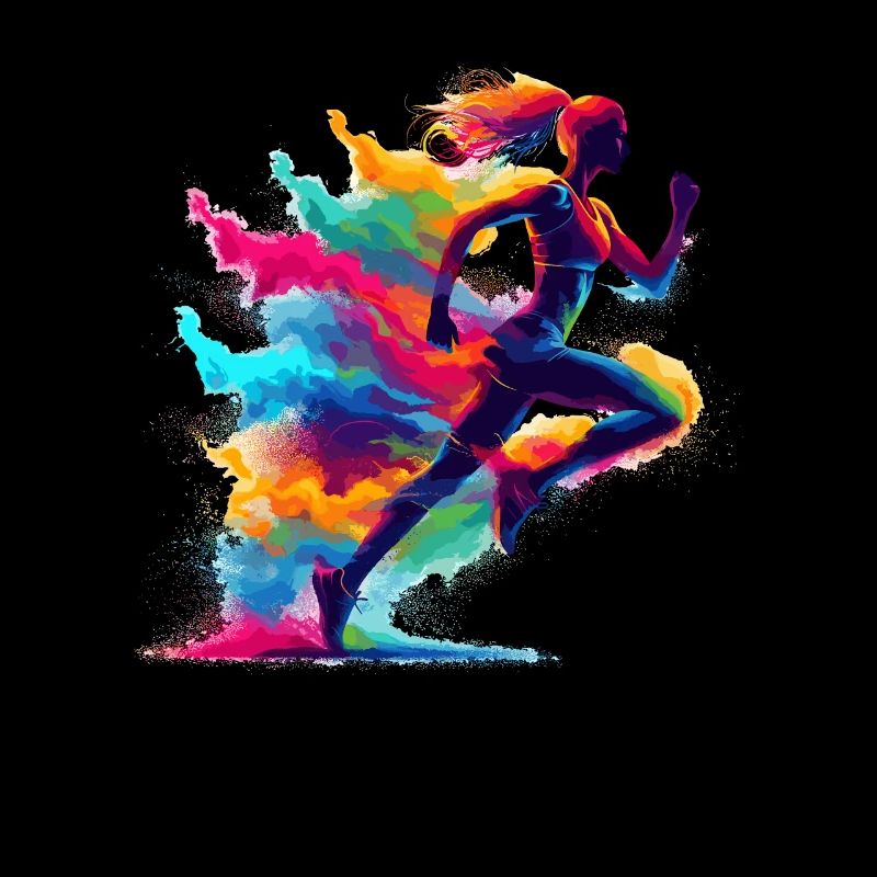 Splash Art Running Marathon Fitness Runner Run