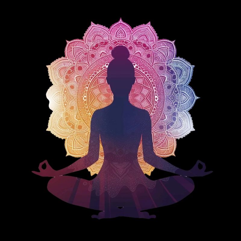 Stille in der Pose: Eine Yoga-Silhouette mit Manda