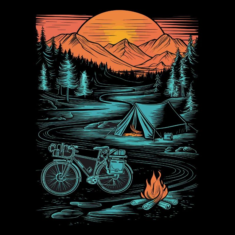 Bicycle Camping Camping Mountains Nature Excursion