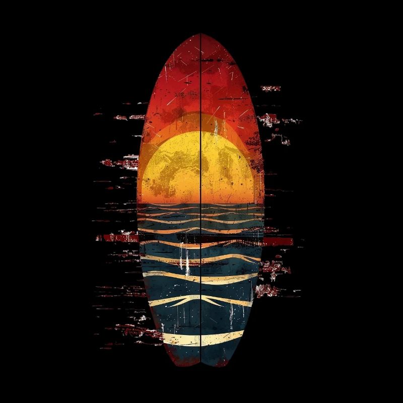 Expérience de surfeur au coucher du soleil