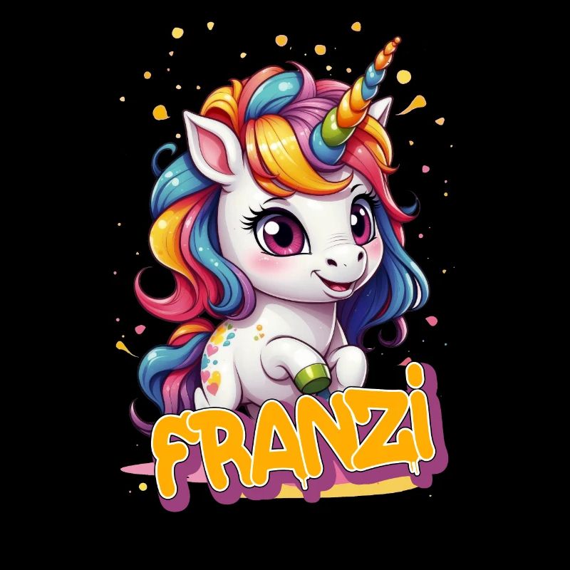 FRANZI - Schöner Mädchen Name mit süßem Einhorn