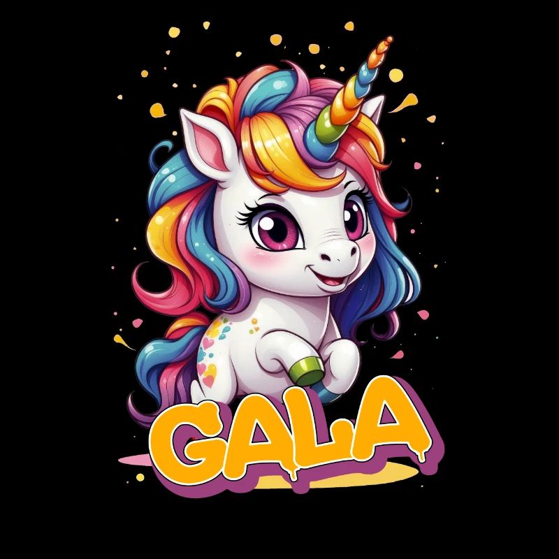 GALA - Schöner Mädchen Name mit süßem Einhorn