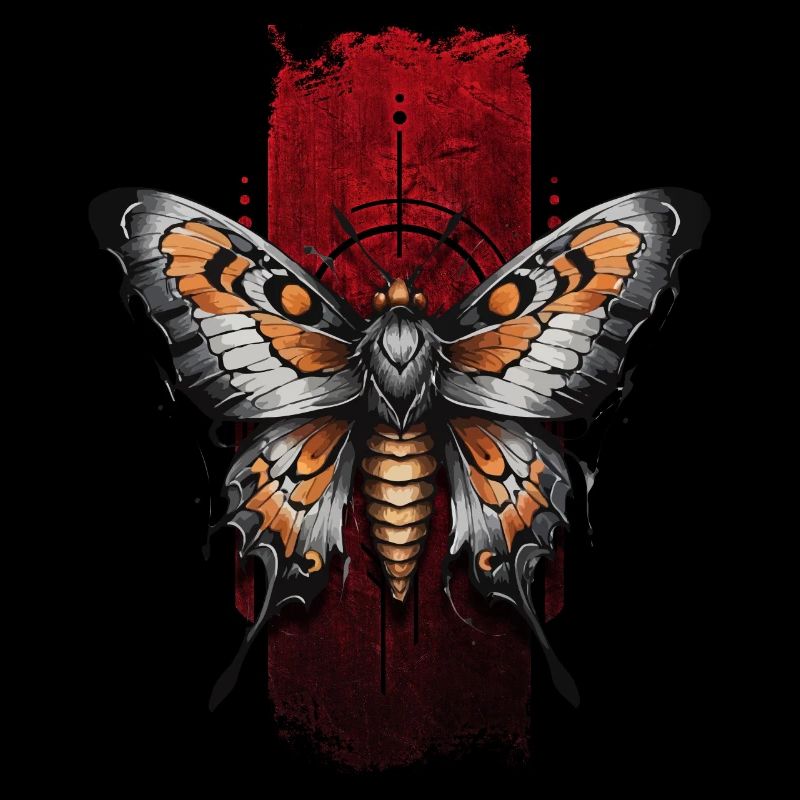 Elegant Moth with Orange-Colored Wings