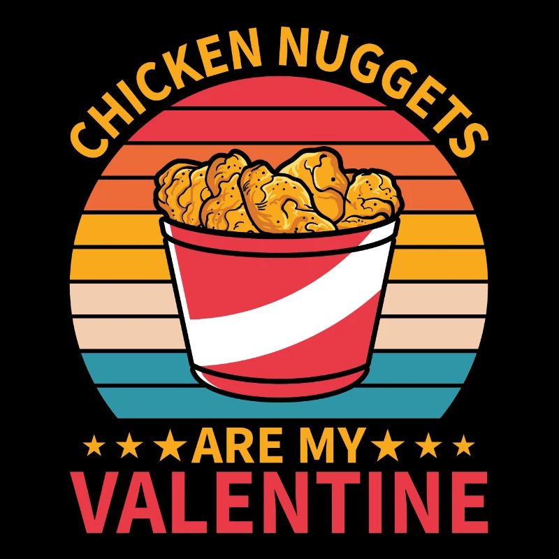Les pépites de poulet sont mon design de la Saint-Valentin