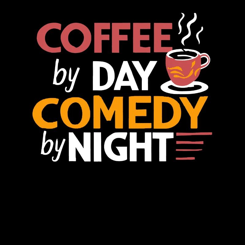 Kaffee bei Tag Comedy bei Nacht Komiker