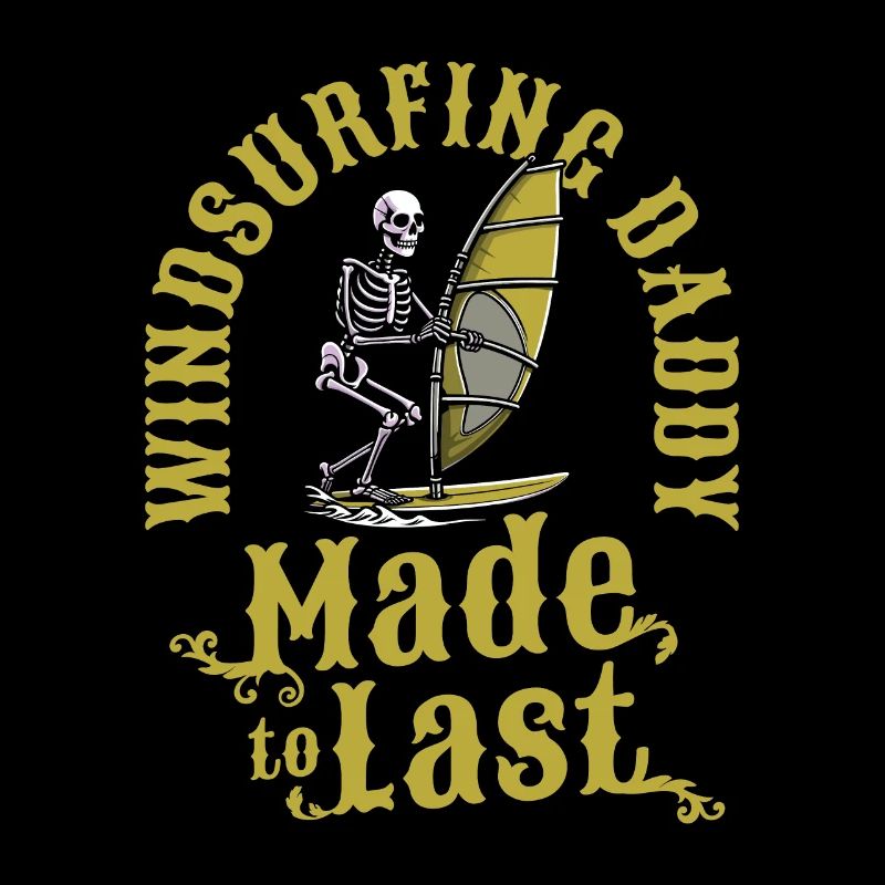 Windsurfing Windsurfer Skeleton Fathers Day Dad