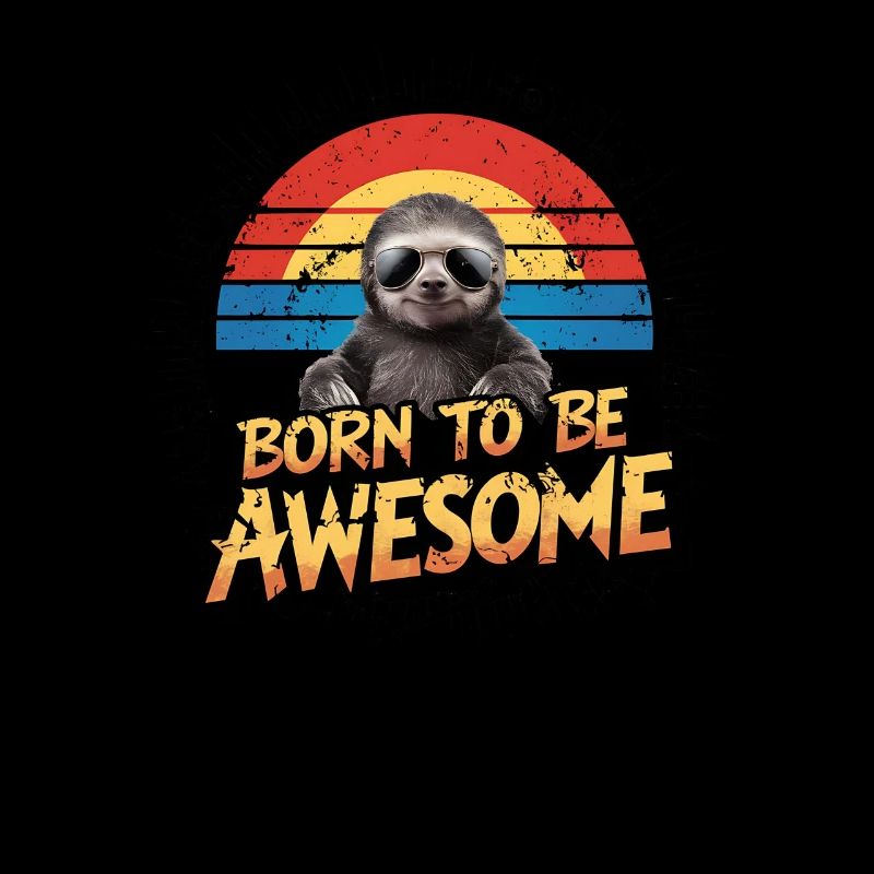 Funny Sloth Design Relaxed and Tired