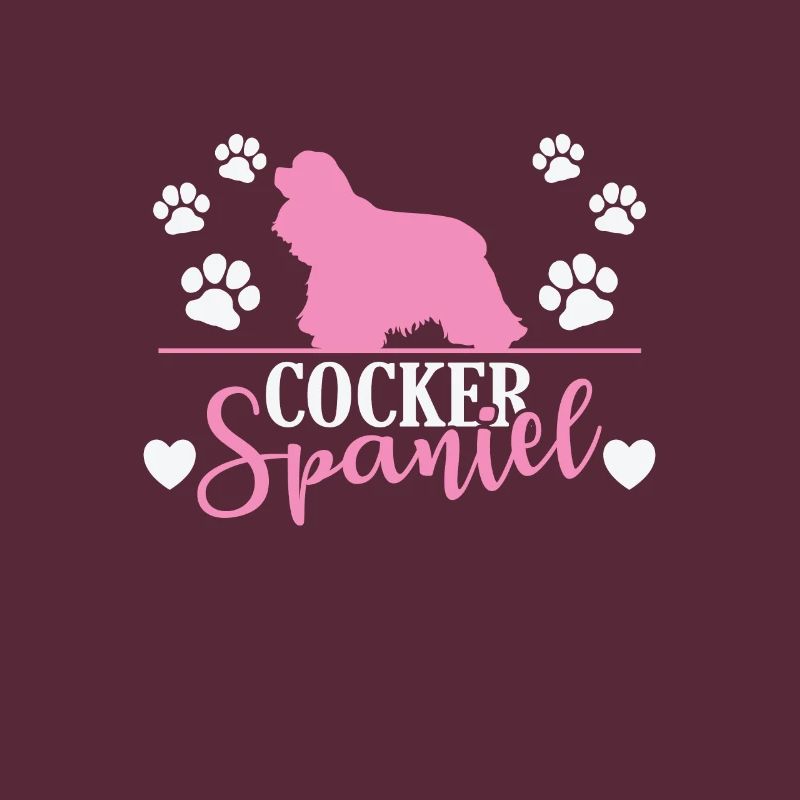 Cocker Spaniel with Paw Print