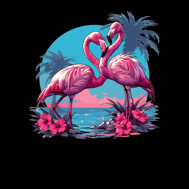 Flamingos Sunset Beach Ocean Flamingo