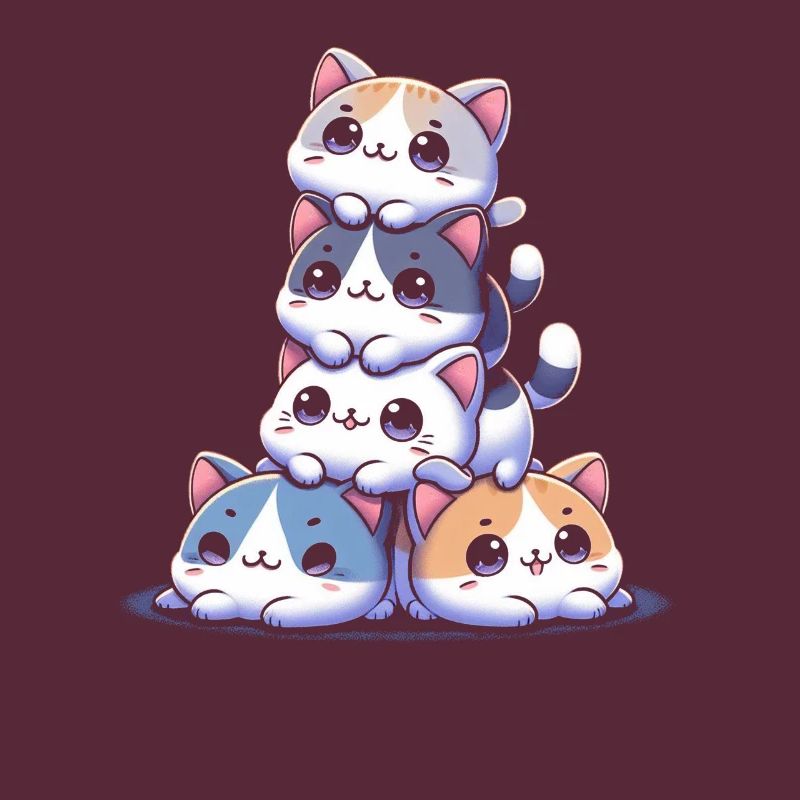 Stack of Kitty Cats Stack Kawaii Meowtain Anime